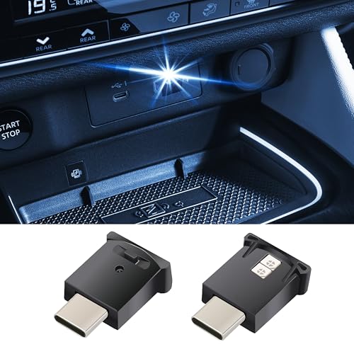 Mini USB LED Car Light, DC 5V Intelligent Interior Car Lights, Atmosphere Lamp for Car, Plug-in Interface, Suitable for Car, Laptop Keyboard, Home Office, Adjustable Brightness (Type C) - color: 2PCS