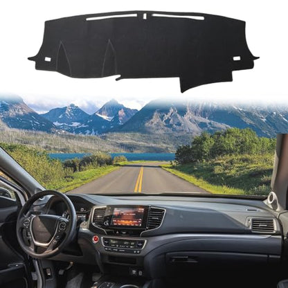 Dashboard Cover Suitable for Honda Ridgeline 2017-2024/Pilot 2016-2022/Passport 2019-2024 Car Dashboard Cover Sun Visor Mat Non-Slip Polyester Dashboard Accessories (Black) - size: 17-24 For Ridgeline/Pilot 16-22/Passport 19-24