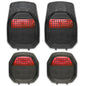 NASCAR Elite Car Floor Mats – 4-Piece Set | Heavy Duty All-Weather Rubber | Universal Trim-to-Fit for Cars, Trucks, & SUVs | Traps Dirt, Snow & Water | Red & Black Floor Mats