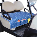 Golf Cart Seat Covers, Universal Golf Cart Seat Towel Blanket with 4 Front Pockets & Nonskid Bottom Fits for EZGO, Yamaha, Club Car and More 2 Person Seats Golf Carts - color: Blue Dog Paw Bone