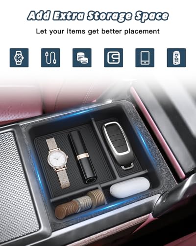 Range Rover Center Console Organizer for 2023-2026 Range Rover Accessories Middle Console Organizer Compatible with 2023 2024 2025 2026 Land Rover Range Rover Sport/Range Rover(Without Refrigerator)