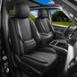 Seat Covers Custom Fit for Chevy Silverado GMC Sierra 2007-2026 1500/2500/3500 HD Crew Cab Pickup Truck Seat Cover Protector Cushion with Faux Leather Waterproof (Front Seat-Black)