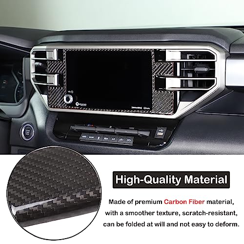 Car Central Control Navigation Screen Frame Decorative Sticker Compatible with Toyota Tundra/Sequoia 2022-2024 Real Carbon Fiber Center Navigation Screen Panel Protect Cover Trim Sticker Accessories - size: Central Navigation Screen Frame Sticker