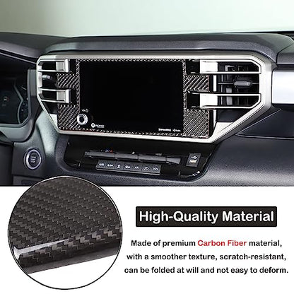 Car Central Control Navigation Screen Frame Decorative Sticker Compatible with Toyota Tundra/Sequoia 2022-2024 Real Carbon Fiber Center Navigation Screen Panel Protect Cover Trim Sticker Accessories - size: Central Navigation Screen Frame Sticker