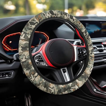 Camo Steering Wheel Cover 15 Inches for Men Duck Neoprene Anti-Slip Car Steering Wheel Grip Wrap Soft Car Accessories Protective for SUV Vehicle Sedan Truck - color: Camo Hunting Duck Print