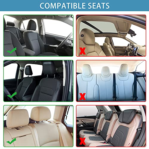 Car Neck Pillows Diamond Seat Auto Headrest Cushion Head Rest Neck 2 Pack Headrest Fit for Most Cars Universal Car Pillow Support Relax Crystal Rhinestone Pu Leather Bling Interior(Black)