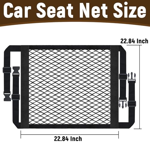 Front Seat Organizer, Car Seat Organizer, Double Layer Front Seats Versatile Elastic Organizers Net, Storage Mesh Nets for Seats, Universal Car Accessories for Most Vehicles