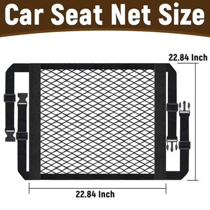Front Seat Organizer, Car Seat Organizer, Double Layer Front Seats Versatile Elastic Organizers Net, Storage Mesh Nets for Seats, Universal Car Accessories for Most Vehicles