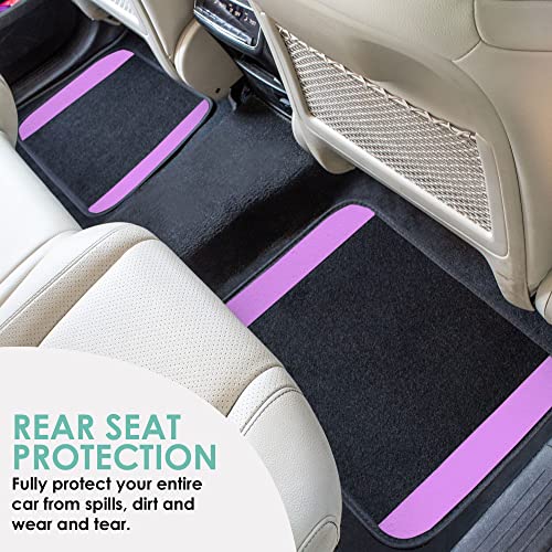 FH Group Automotive Floor Mats – Universal Fit Premium Carpet Car Mats with Driver Heel Pad, Full Set for Cars, SUVs & Trucks - Purple - color: Purple