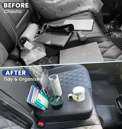 Car Cup Holder, Back Seat Cup Holder for Car, PU Leather Couch Sofa Bed Cup Holder Expander Tray, Boat Tray, Organizer for Trucks, Minivans, SUVs, RVs, Vehicles, Holds Drinks, Remote, Snacks