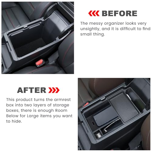 Center Console Organizer Compatible with 2026 2025 2024 2023 Honda CRV Armrest Storage Box Coin and Glass Holder ABS Plastic Insert Secondary Storage Interior Accessories - size: 1 Pcs Center Console Organizer