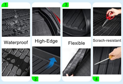Civic Sedan Cargo Mat - Compatible with 2016-2021 Models，All Weather Rear Cargo Liners Trunk Tray Floor mats，3D Tech Modeling Waterproof Durable Odorless TPO Accessories, No 2-Doors/Hatchback Models - size: For 2016-2021 Honda Civic Sedan