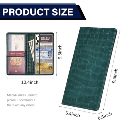 Car Registration and Insurance Holder, Teal Green Vehicle Glove Box Car Organizer with Magnetic Closure for Documents, Cards, License Car Organization, 1 Pack - color: Teal Green