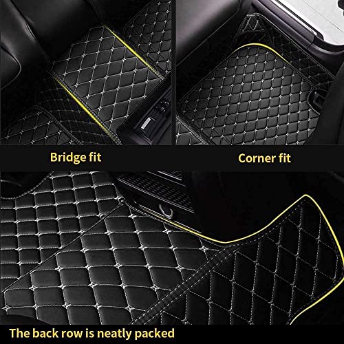 Custom Making Car Floor Mats for 97.5% Car Model Luxury Leather All Weather Waterproof Anti-Skid Full Coverage Liners (Black and Gray) - color: Black and Gray