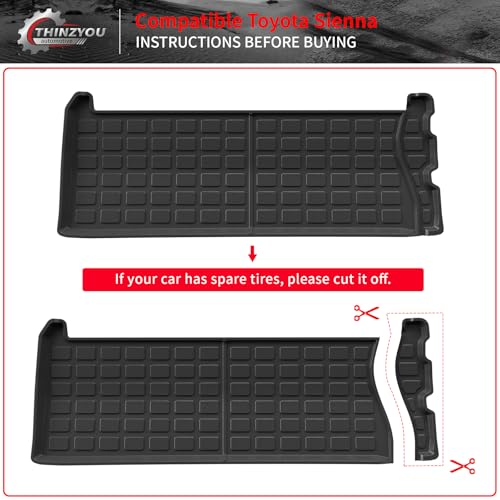 Cargo Mat Compatible with 2021-2025 2026 Toyota Sienna 7&8 Seats Cargo Liner Cargo Mat Trunk Mat Trunk Liner Back Seat Cover 2024 Sienna Accessories (Upgrade Trunk Mat+Backrest Mats) - style: For Toyota Sienna | 2021-2026