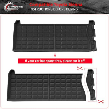 Cargo Mat Compatible with 2021-2025 2026 Toyota Sienna 7&8 Seats Cargo Liner Cargo Mat Trunk Mat Trunk Liner Back Seat Cover 2024 Sienna Accessories (Upgrade Trunk Mat+Backrest Mats) - style: For Toyota Sienna | 2021-2026