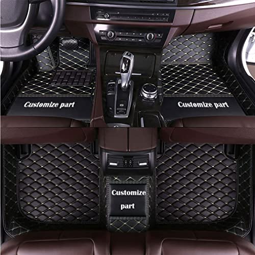 MELKEN Custom Fit Leather Car Floor Mats for 95% of Cars Full Coverage Floor Liners Car Mats (Black Beige) - color: Black Beige