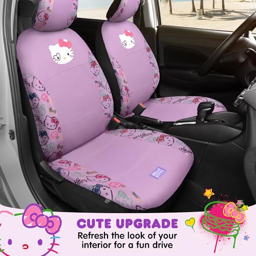 Carbella Hello Kitty Car Seat Covers - Cute Purple Seat Covers, Car Accessories Gift Hello Kitty Accessories 2pc Lavender Car Seat Covers - color: Seat Covers Leather-Purple, style: Hello Kitty