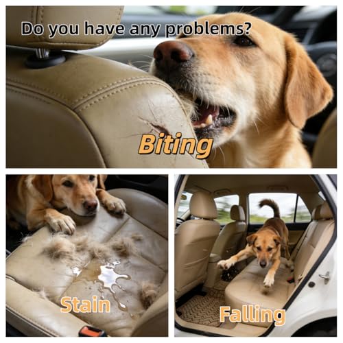 Dog Car Seat Cover, Back Seat Extender & Dog Hammock for Car, PU Leather Waterproof Pet Seat Cover, Nonslip Backseat Protector for Large Dogs - size: PU Leather