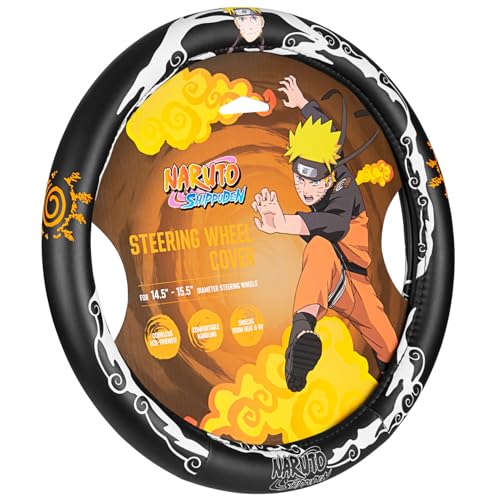 Naruto Shippuden Car Steering Wheel Cover, 15 Inch Anime Steering Wheel Cover, Cushioned Soft Comfortable Cover Anime Car Accessories for Men Women, Kirigakure - color: Naruto Kirigakure