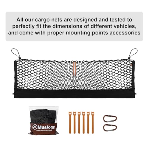 Truck Bed Cargo Net Trunk Netting Compatible with 2020-2024 2025 2026 Ford Explorer Accessories, Pickup Cargo Organizer SUV Sedan Storage Net w/Heavy Duty Carabiners - style: 2020+ Explorer