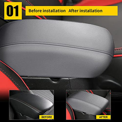 AOMSAZTO Light Gray Console Covers for 2015-2019 Hyundai Sonata Armrest Covers for Hyundai Sonata - color: gray