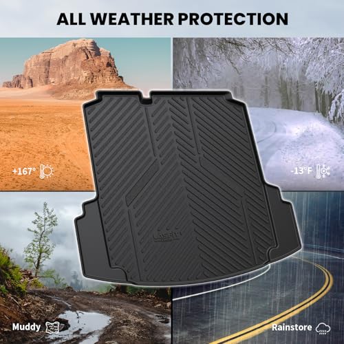 LASFIT Trunk Mat for Volkswagen Jetta 2011-2018, Custom Fit All-Weather TPE Rubber Cargo Mat for VW Jetta Accessories Trunk Liner Cargo Liner, Waterproof, Easy to Clean, Black - size: 2)2011-2018|For VW Jetta|Cargo Mat