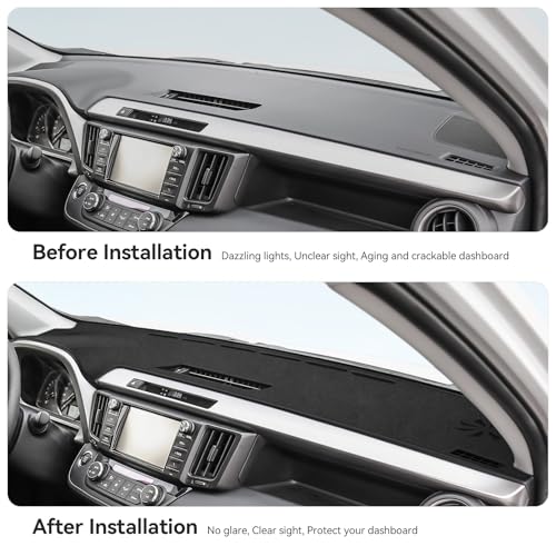 Dash Cover for Toyota 2018 2017 2016 2015 2014 2013 RAV4 Accessories Flannel Dashboard Cover Dash Mat Center Console Cover Sunshield Protector Pad - size: for Toyota 2013-2018 RAV4