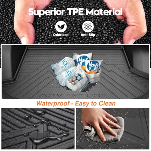 KUST Trunk Cargo Mat for Chevy Equinox/GMC Terrain 2025-2026 (Gasoline), Rear Cargo Liner for Equinox Accessories All Weather Protection TPE Rubber Raised Edge - style: Equinox 2025-2026 │ Trunk Mat