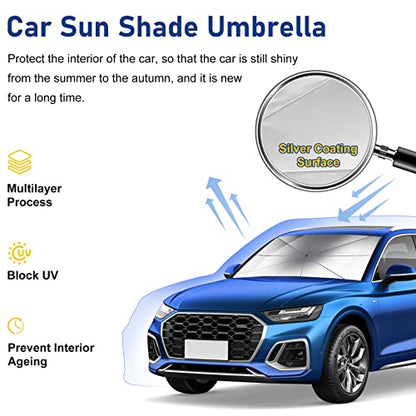 Foldable Car Windshield Umbrellas, Sun Shade Umbrella for Front Windows, Suitable for Windshields of Various Car Models (Large)