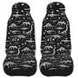 Black and White Dinosaur Skeleton Front Seat Covers 2 Pack, Vehicle Seat Protector Car Mat Covers, Fit Most Bucket Seats - color: Black And White Dinosaur Skeleton