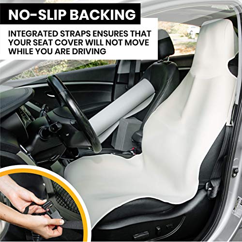 Gorla Gear Gray Premium Universal Fit Waterproof Stain Resistant Grey Car Seat Cover Neoprene Non-Slip Bucket Seat Dog Sweat Proof Protector Save Your Leather Cloth Seats Van Truck Auto SUV Sedan - color: Gray