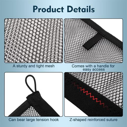 2 Pack Small Cargo Net Pocket Storage Mesh Netting Organizer with 8 PCS Mounting Screws for Car RV SUV Camper Boat 15.7 x 13.8 inches - size: 15.7 x 13.8 inch