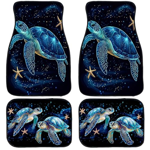 Sea Turtle Car Floor Mats Set of 4 Starfish Watercolor Painting Colorful Automotive Car Floor Carpets Non-Slip Auto Car Accessories Universal Fit Car Accessories for Truck - color: Sea Turtle