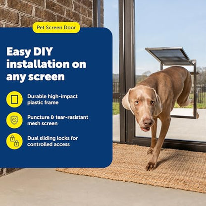 PetSafe Dog Door for Screen Door Size Large for Dogs and Cats up to 100 lb Use in Screen Doors Window Screens and Porch Screens