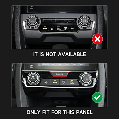 Air Condiitioning Center Console Panel Decals for 2016-2021 Honda Civic 10th Gen Accessories ABS Carbon Fiber Stickers, NOT for The CAR with Warmer Buttons - color: Air Condiitioning Panel