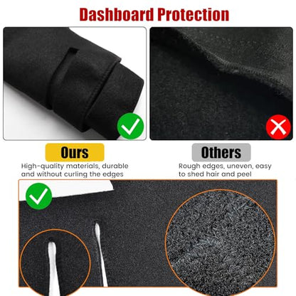 Hex Autoparts Dash Cover Mat Dashboard Pad Replacement for 1998-2004 Chevy S10 Pick Up (Black)