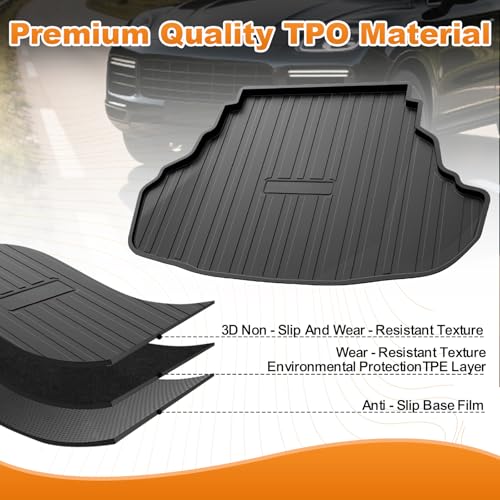 Trunk Liner for 2012-2017 Toyota Camry 3D Custom Fit All-Weather TPE Material Waterproof Car Cargo Liner Mat, Black - color: 2012-2017 Toyota Camry