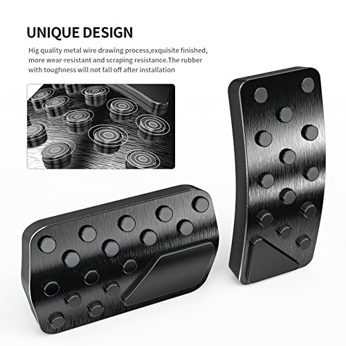 Aluminum Alloy Pedal Cover for Jeep Grand Cherokee 2011-2024 2025 Dodge Durango 2011-2024 2025 No Drilling Aluminum Brake and Accelerator Pedal Covers 2PCS(Black) - color: Black