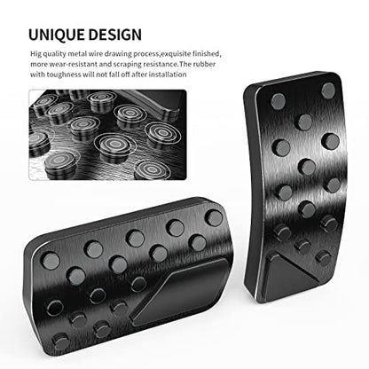 Aluminum Alloy Pedal Cover for Jeep Grand Cherokee 2011-2024 2025 Dodge Durango 2011-2024 2025 No Drilling Aluminum Brake and Accelerator Pedal Covers 2PCS(Black) - color: Black