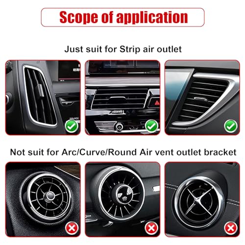 20 Pieces Universal Car Auto Air Conditioner Vent Outlet Trim Strip, Waterproof Flexible Shiny Auto Car Vent Interior Accessories for All Air Vent Outlet (20PCS - Red)