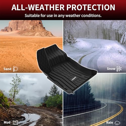 LASFIT Floor Mats for 2017-2020 Lincoln Continental, Custom Fit All Weather TPE Floor Liners, Full Coverage 1st & 2nd Row 3-Piece Set, Black - size: 2017-2020|For Lincoln Continental|Floor Mats