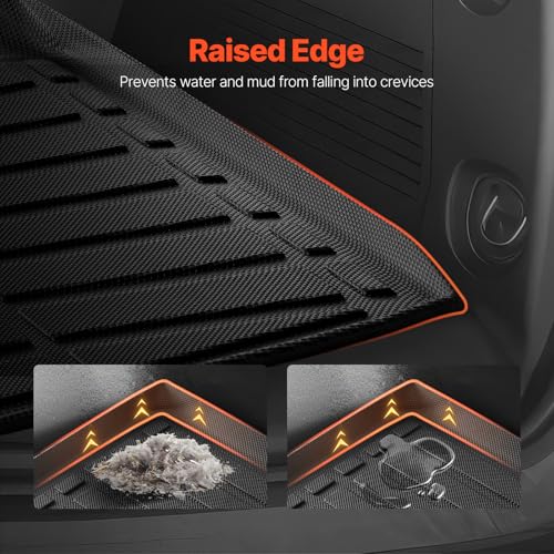 VEVOR Cargo Mats Compatible Tahoe & GMC Yukon 2021-2024, Custom Fit TPE Cargo Liner Set for SUVs, Trunk and Rear Back Seat Protector Replacement, Trunk Mat and Backrest Mats - style: Tahoe/GMC Yukon 2021-2024