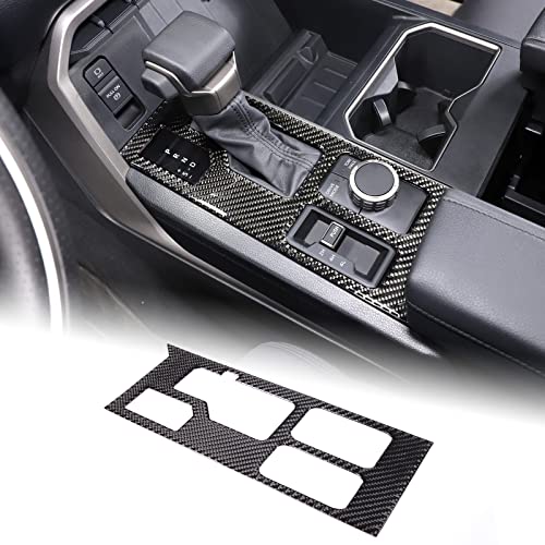 Aunginsy Center Control Gear Box Shift Knob Panel Sticker Cover Compatible with Toyota Tundra/Sequoia 2022-2024 Car Real Carbon Fiber Console Gear Shift Panel Trim Sticker Decorative Cover Accessories - color: Carbon Fiber, size: With 4WD