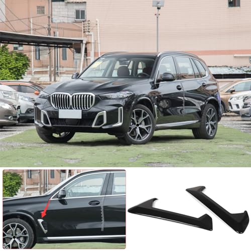 Side Fender Vent Decoration Trim Compatible with BMW X5 G05 2023 2024 Spoiler Body Decoration Cover, Air Flow Intake Hole Grille Exterior Accessories (Piano Black)