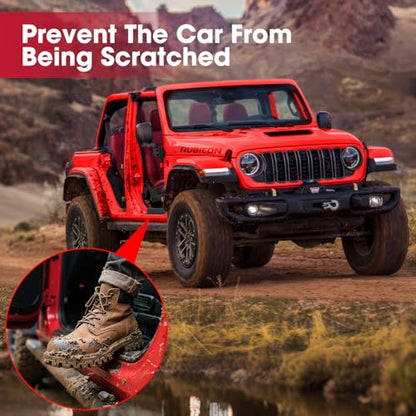 4PCS Door Sill Guards for Jeep Wrangler JL JLU 2018-2026 & 2020-2026 Gladiator JT Accessories 304 Stainless Steel Door Sill Protector Carbon Fiber Front and Rear Door Edge Guard