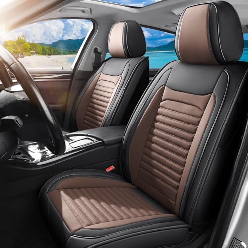 Car Seat Covers Full Set Fit for Acura Integra 2023-2026, Premium Faux Leather Car Seat Protector,Breathable Anti-Slip Full Wrapping Edge Seat Covers(Black&Brown,Full Set) - color: Black&Brown, size: Fit for Integra(full set)