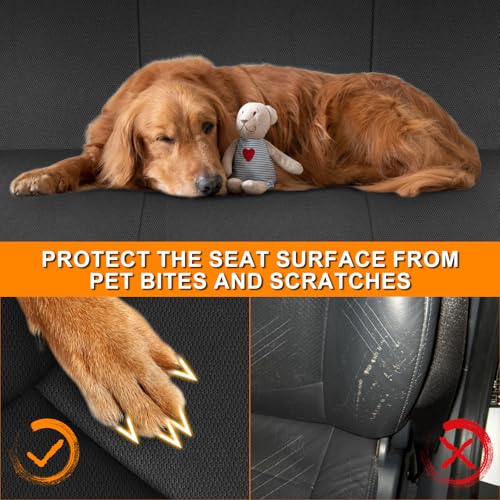 Truck Seat Cover Compatible with 1995-2004 Toyota Tacoma, Front Bench Seat with Molded Headrest and Small Notched Cushion, Knitted Fabric - color: black