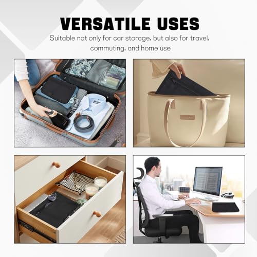 Hovom Car Glove Box Compartment Organizer, Car Registration and Insurance Holder, Owners Manual Case & Document Holder for Cars, Multi-Pocket Vehicle Paperwork Storage Pouch, Glove Box Storage Bag