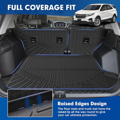 Mixsuper Cargo Liner for Chevrolet/Chevy Equinox 2018-2024, All Weather Trunk Mat Backrest Mat TPE Back Seat Cover Protector for Equinox Accessories - size: 18-24 |Equinox| Cargo & Backrest Mat